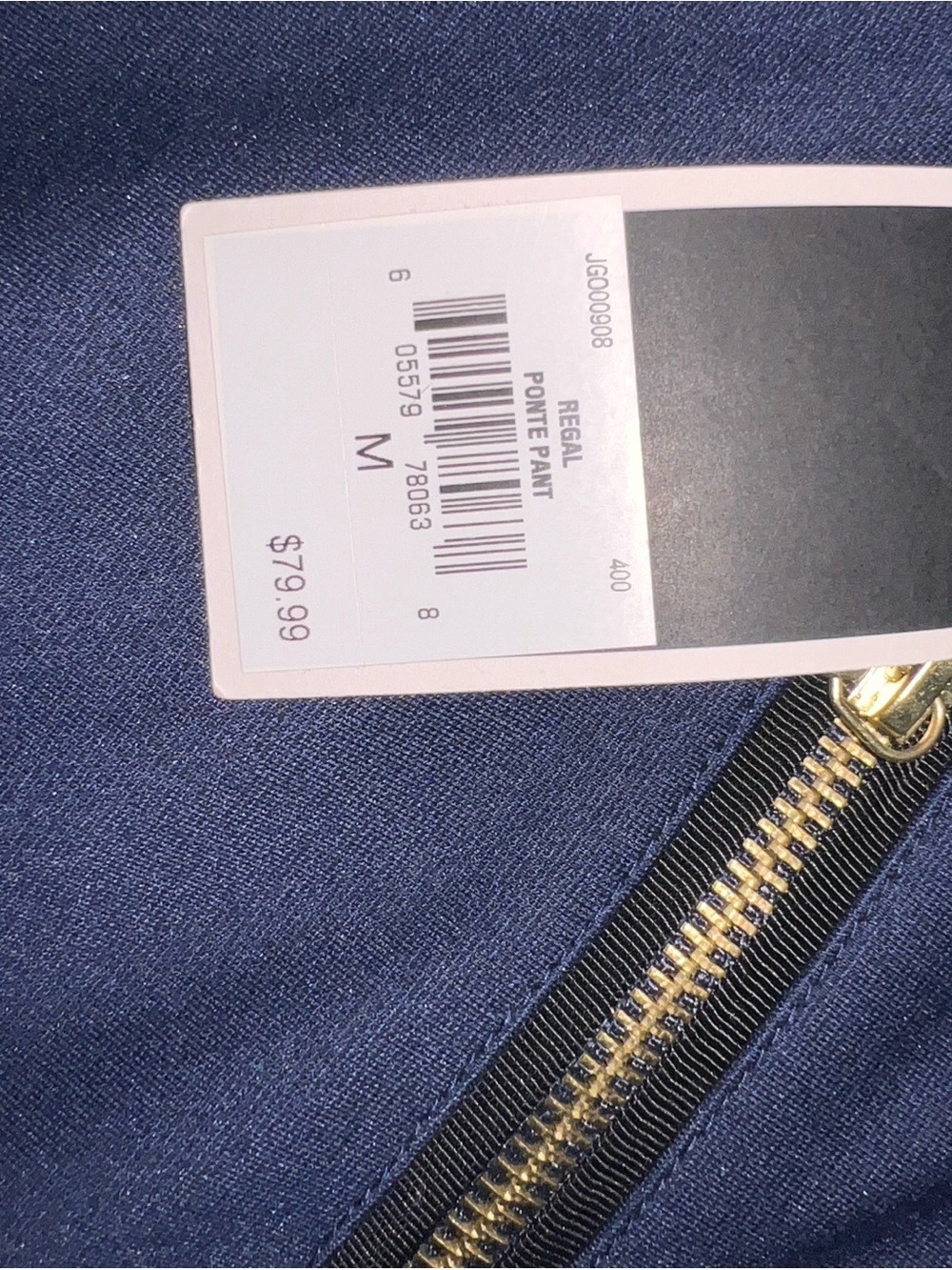 Juicy Couture Regal Ponte Pants in Navy with Gold Zipper - Picture 4 of 7